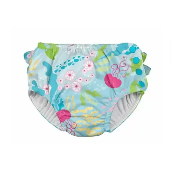 i play Baby&Toddler Girl Ruffle Snap Reusable Absorbent Blue Size 12M 11223 - Picture 1 of 1